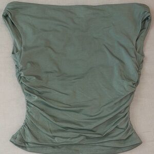 Abercrombie off the shoulder Top - Sage Green